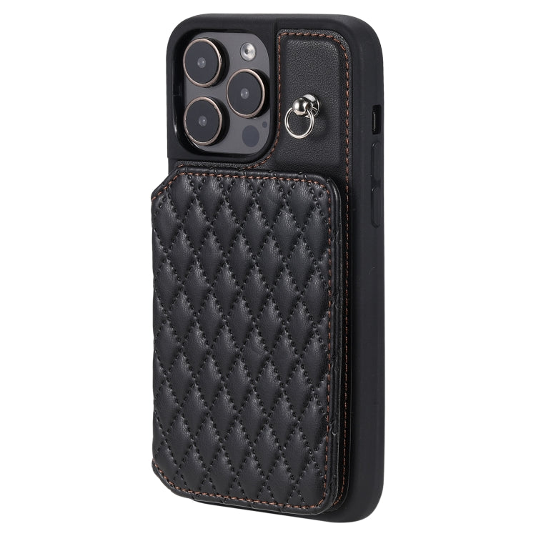 Grid Texture Card Bag Phone Case with Lanyard, For iPhone 13 Pro Max, For iPhone 13 Pro, For iPhone 13, For iPhone 12 / 12 Pro