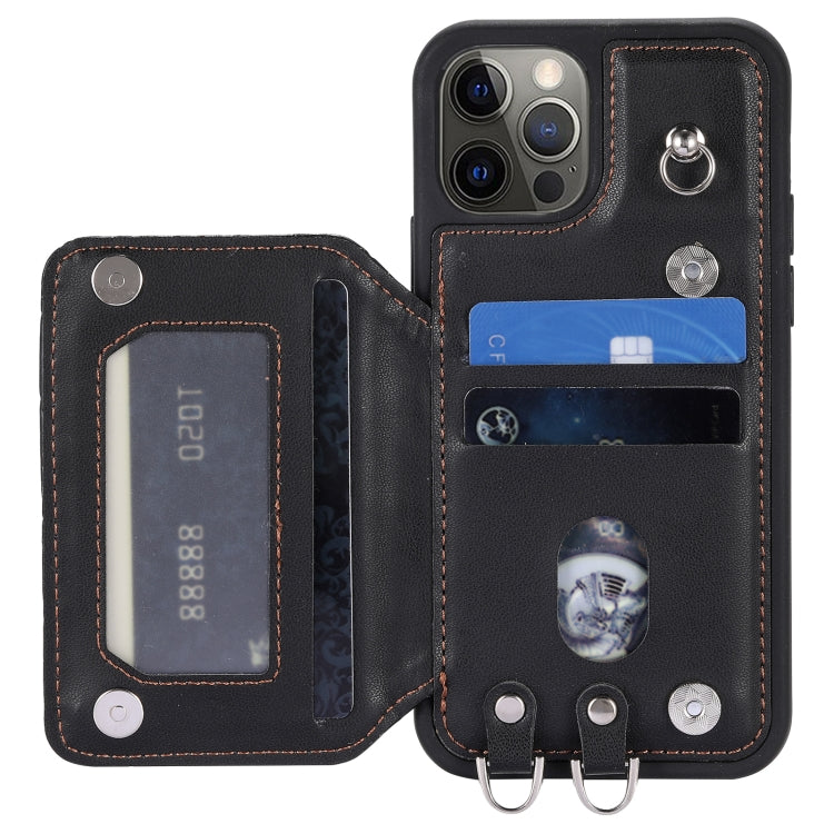 Grid Texture Card Bag Phone Case with Lanyard, For iPhone 12 Pro Max, For iPhone 11, For iPhone XR, For iPhone 8 Plus / 7 Plus