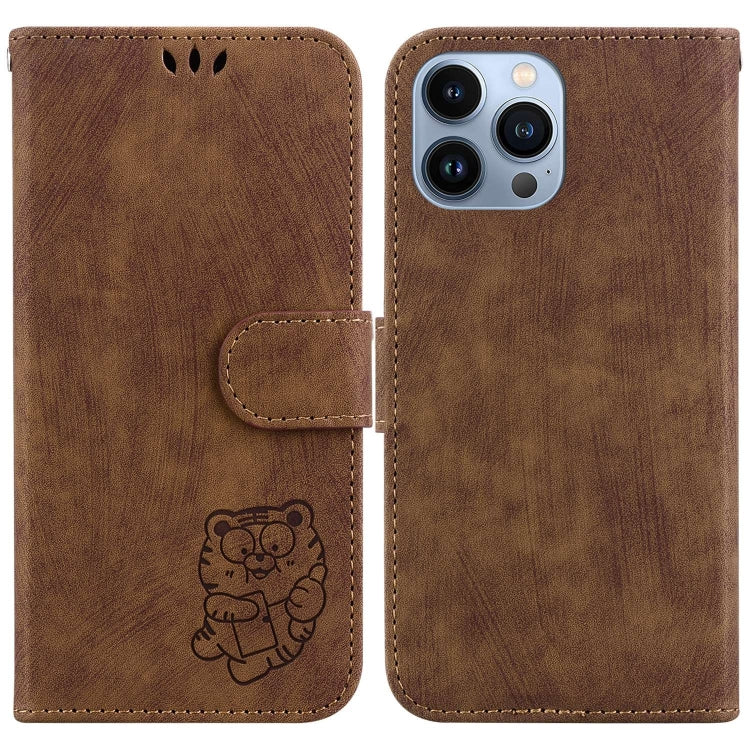 Little Tiger Embossed Leather Phone Case, For iPhone 16, For iPhone 15 Pro Max, For iPhone 15 Pro, For iPhone 15 Plus