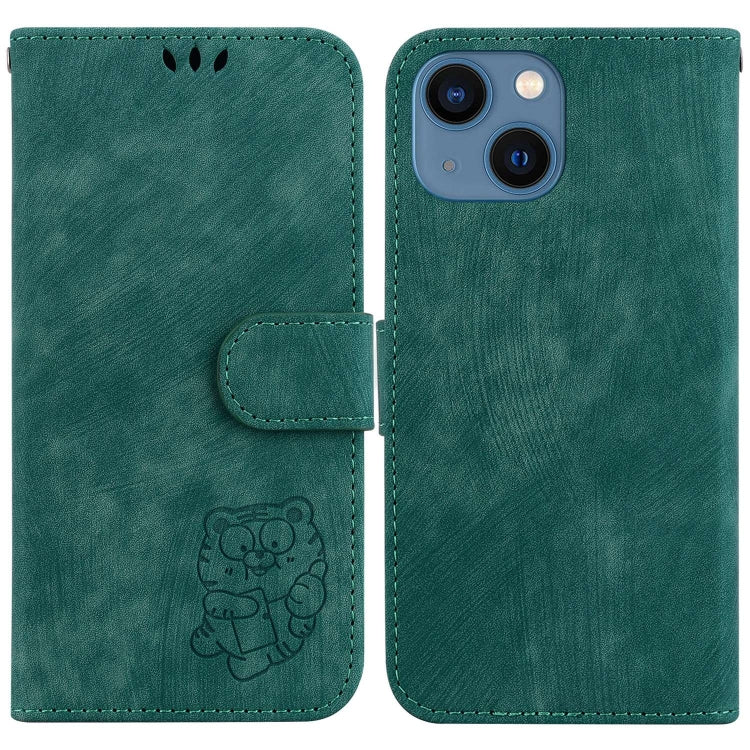 Little Tiger Embossed Leather Phone Case, For iPhone 16, For iPhone 15 Pro Max, For iPhone 15 Pro, For iPhone 15 Plus