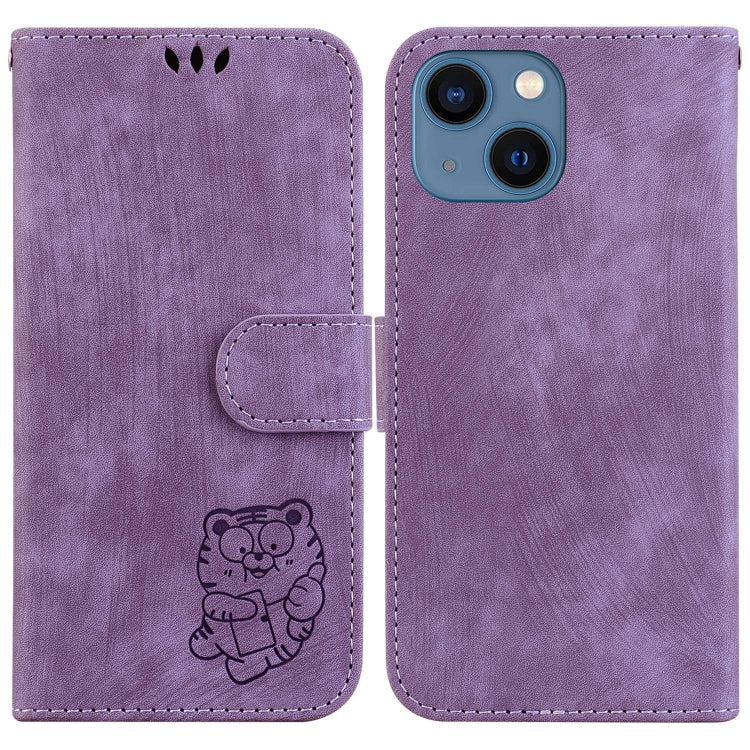 Little Tiger Embossed Leather Phone Case, For iPhone 16, For iPhone 15 Pro Max, For iPhone 15 Pro, For iPhone 15 Plus