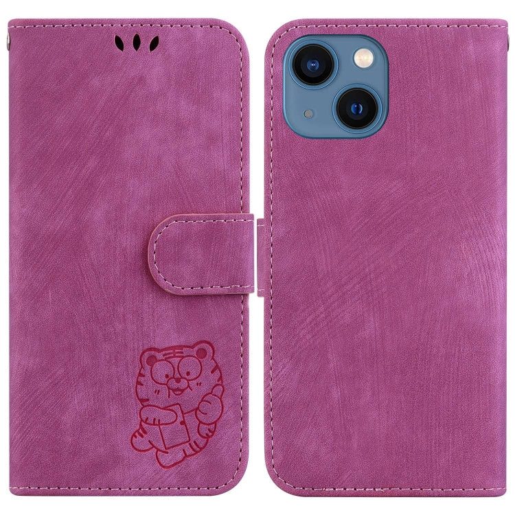 Little Tiger Embossed Leather Phone Case, For iPhone 16, For iPhone 15 Pro Max, For iPhone 15 Pro, For iPhone 15 Plus