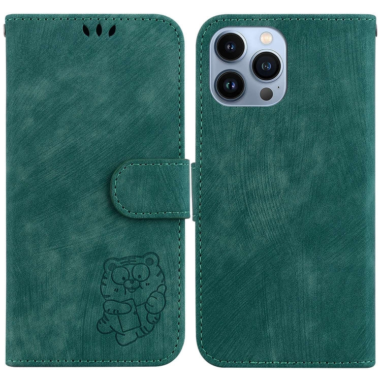 Little Tiger Embossed Leather Phone Case, For iPhone 15, For iPhone 14 Plus, For iPhone 14, For iPhone 14 Pro
