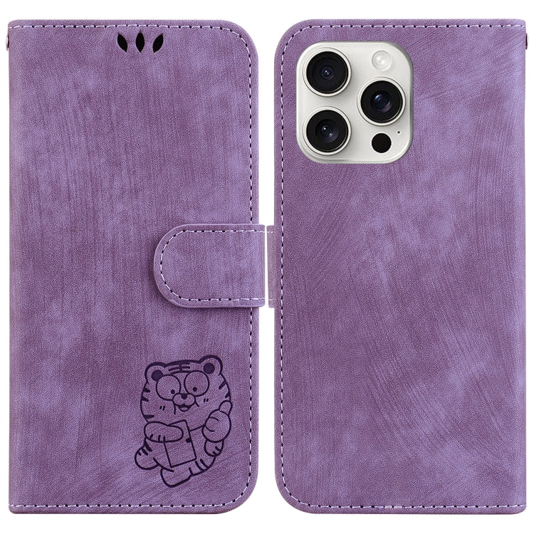 Little Tiger Embossed Leather Phone Case, For iPhone Air, For iPhone 16 Pro Max, For iPhone 16 Pro, For iPhone 16 Plus