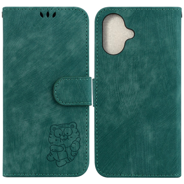 Little Tiger Embossed Leather Phone Case, For iPhone Air, For iPhone 16 Pro Max, For iPhone 16 Pro, For iPhone 16 Plus