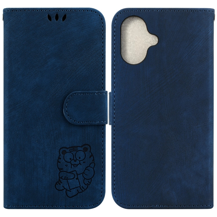 Little Tiger Embossed Leather Phone Case, For iPhone Air, For iPhone 16 Pro Max, For iPhone 16 Pro, For iPhone 16 Plus