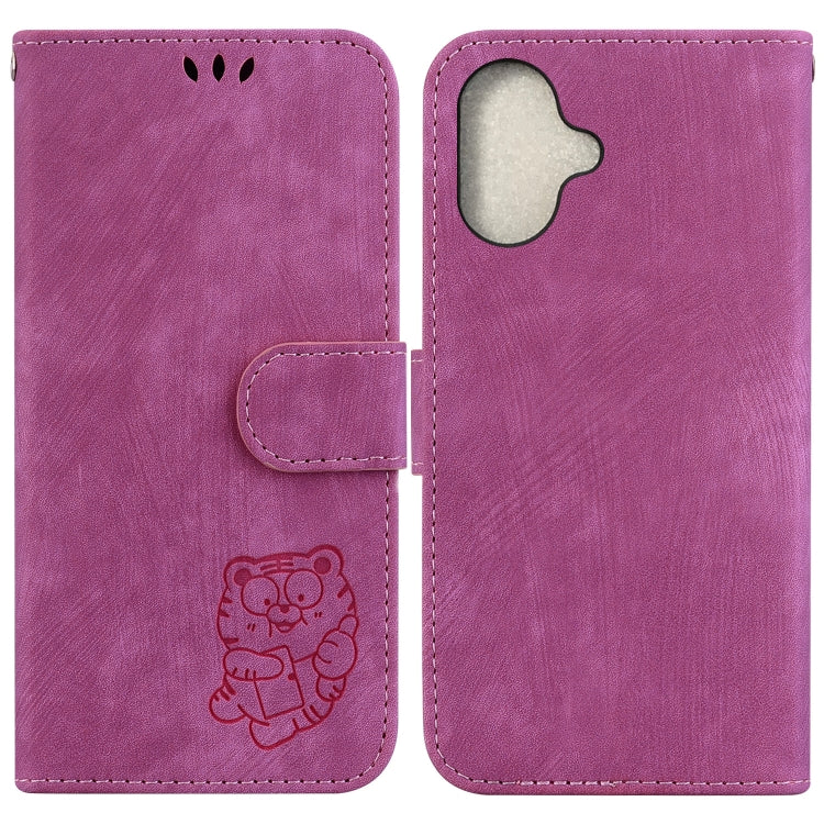 Little Tiger Embossed Leather Phone Case, For iPhone Air, For iPhone 16 Pro Max, For iPhone 16 Pro, For iPhone 16 Plus