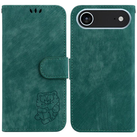 Little Tiger Embossed Leather Phone Case, For iPhone Air, For iPhone 16 Pro Max, For iPhone 16 Pro, For iPhone 16 Plus