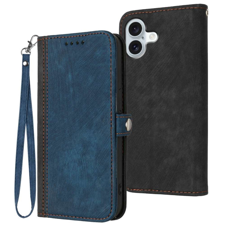 Side Buckle Double Fold Hand Strap Leather Phone Case, iPhone 16e, For iPhone 16 Pro Max, For iPhone 16 Pro, For iPhone 16 Plus