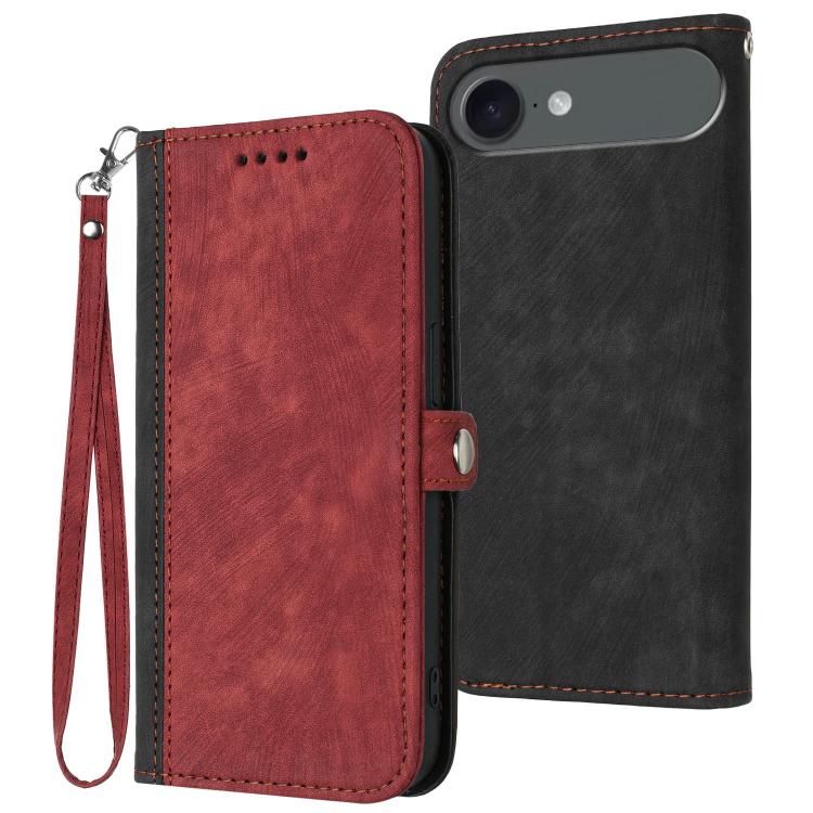 Side Buckle Double Fold Hand Strap Leather Phone Case, iPhone 16e, For iPhone 16 Pro Max, For iPhone 16 Pro, For iPhone 16 Plus