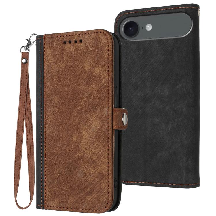 Side Buckle Double Fold Hand Strap Leather Phone Case, iPhone 16e, For iPhone 16 Pro Max, For iPhone 16 Pro, For iPhone 16 Plus