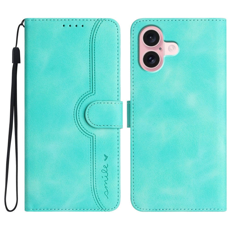 Heart Pattern Skin Feel Leather Phone Case, For iPhone 16, For iPhone 15 Pro Max, For iPhone 15 Pro, For iPhone 15 Plus