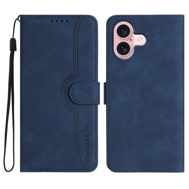Heart Pattern Skin Feel Leather Phone Case, For iPhone 16, For iPhone 15 Pro Max, For iPhone 15 Pro, For iPhone 15 Plus