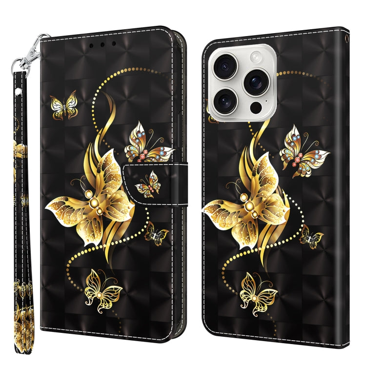 3D Painted Leather Phone Case, For iPhone 16 Pro Max, For iPhone 16 Pro
