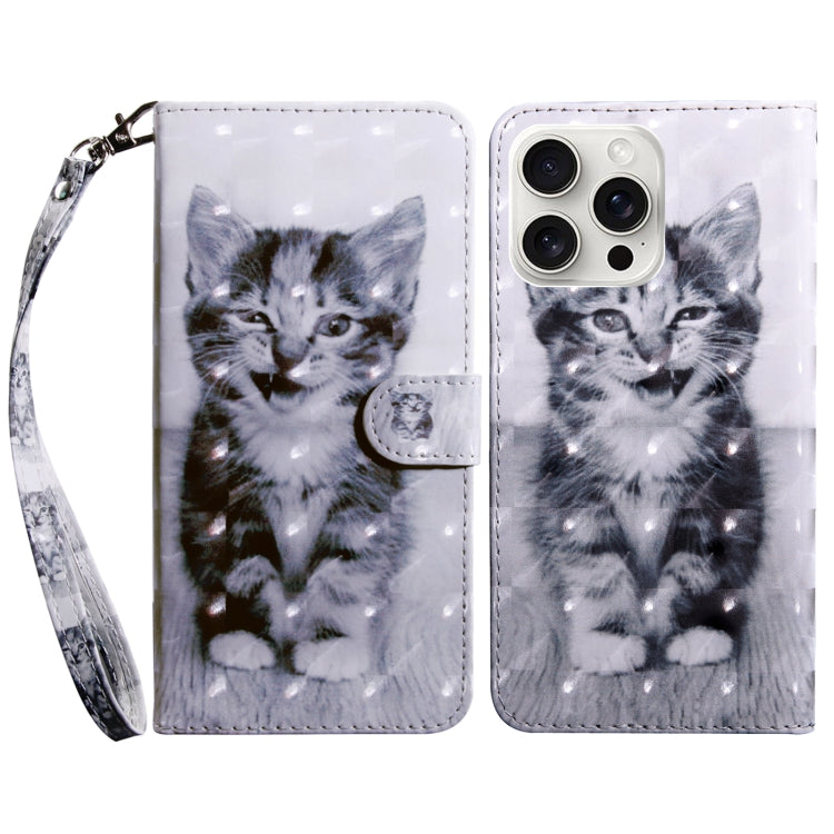 3D Painted Leather Phone Case, For iPhone 16 Pro Max, For iPhone 16 Pro