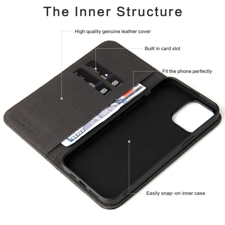 Fierre Shann Crocodile Texture Magnetic Genuine Leather Phone Case, For iPhone 14 Pro Max