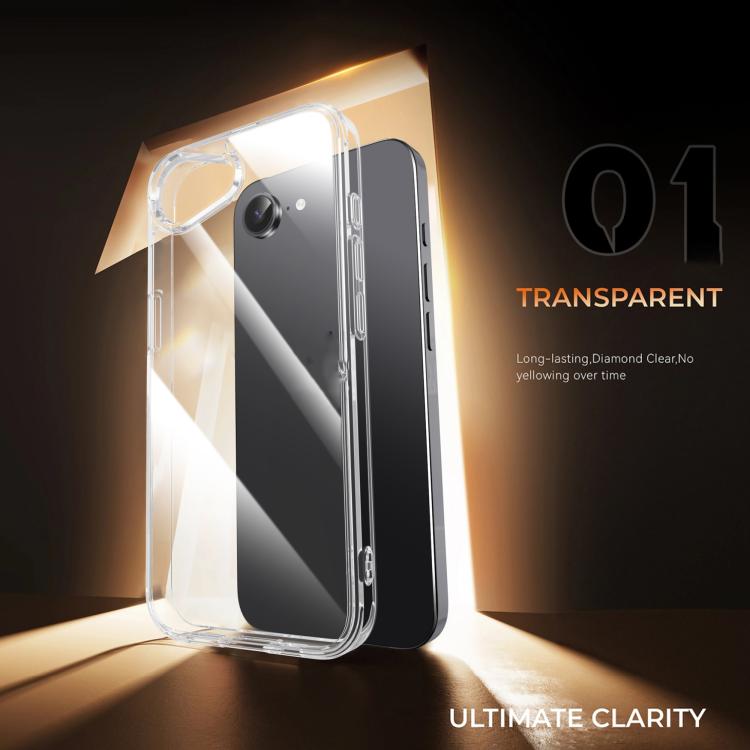 iPAKY Crystal Clear Series Shockproof PC + TPU Protective Phone Case, For iPhone 16e, For iPhone 16 Pro Max, For iPhone 16 Pro, For iPhone 16 Plus, For iPhone 16, For iPhone 15 Pro Max, For iPhone 15 Pro, For iPhone 15 Plus, For iPhone 15