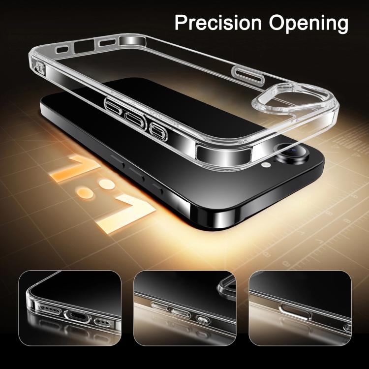 iPAKY Crystal Clear Series Shockproof PC + TPU Protective Phone Case, For iPhone 16e, For iPhone 16 Pro Max, For iPhone 16 Pro, For iPhone 16 Plus, For iPhone 16, For iPhone 15 Pro Max, For iPhone 15 Pro, For iPhone 15 Plus, For iPhone 15