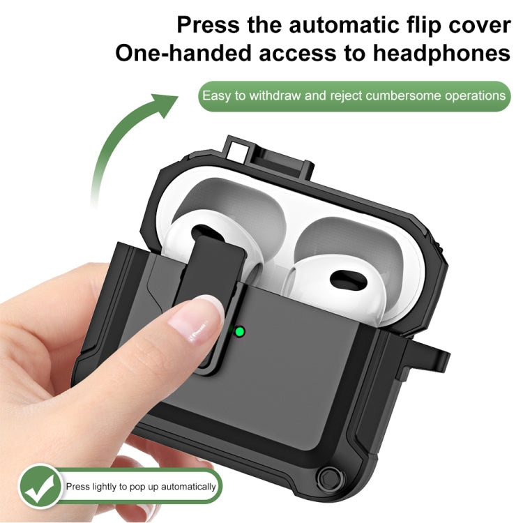 TPU + PC Wireless Bluetooth Earphone Protective Case with Switch Lock & Hook, For AirPods 3