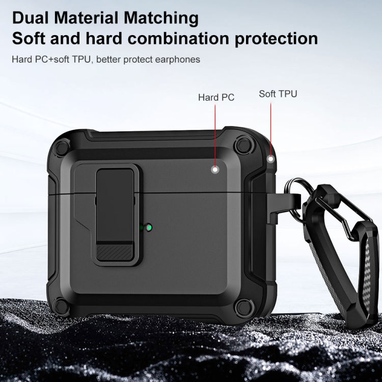 TPU + PC Wireless Bluetooth Earphone Protective Case with Switch Lock & Hook, For AirPods 3