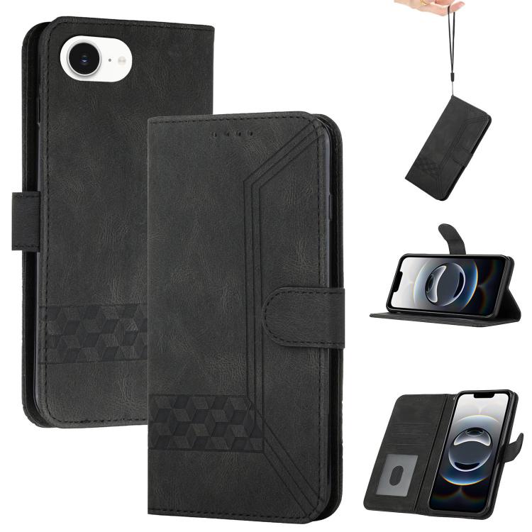 Cubic Skin Feel Flip Leather Phone Case, For iPhone 17 Pro Max, For iPhone 17 Pro, For iPhone 17, For iPhone Air