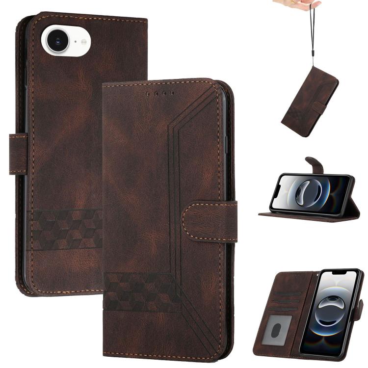 Cubic Skin Feel Flip Leather Phone Case, For iPhone 17 Pro Max, For iPhone 17 Pro, For iPhone 17, For iPhone Air
