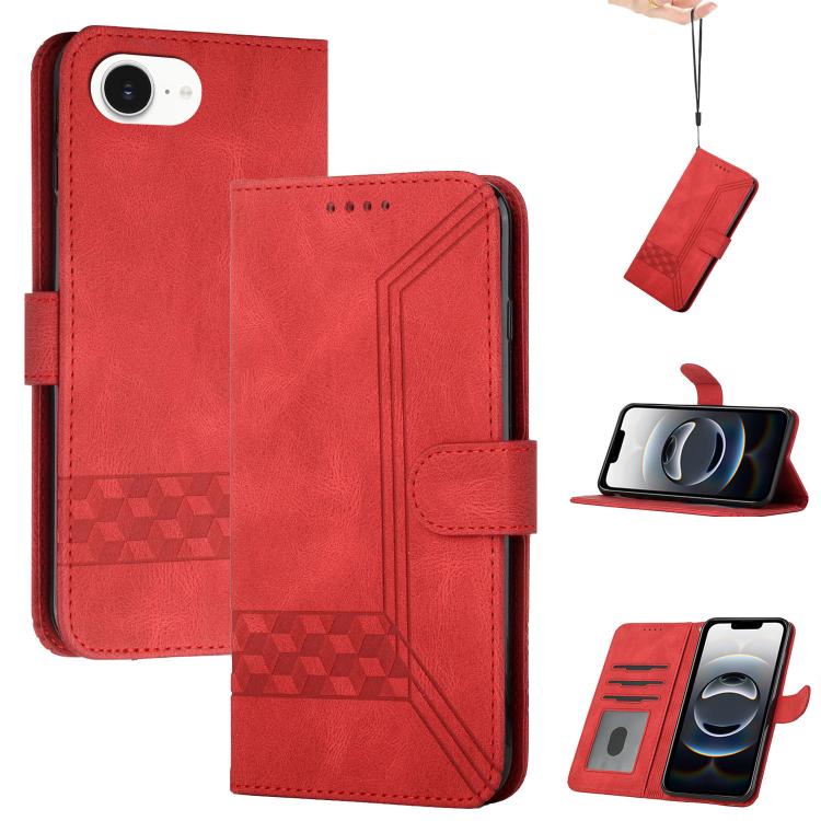 Cubic Skin Feel Flip Leather Phone Case, For iPhone 17 Pro Max, For iPhone 17 Pro, For iPhone 17, For iPhone Air