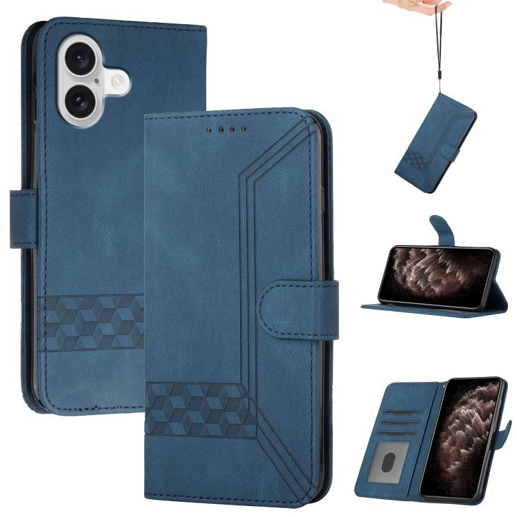 Cubic Skin Feel Flip Leather Phone Case, For iPhone 17 Pro Max, For iPhone 17 Pro, For iPhone 17, For iPhone Air