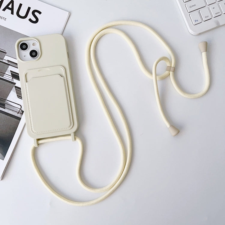 Crossbody Lanyard Elastic Silicone Card Holder Phone Case, For iPhone 15 Plus
