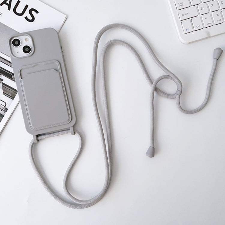 Crossbody Lanyard Elastic Silicone Card Holder Phone Case, For iPhone 15 Plus