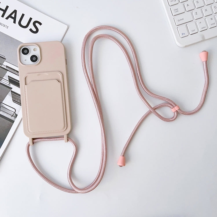 Crossbody Lanyard Elastic Silicone Card Holder Phone Case, For iPhone 15 Plus