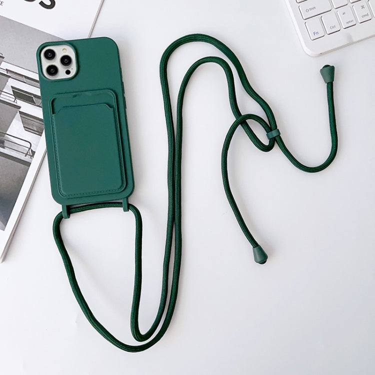 Crossbody Lanyard Elastic Silicone Card Holder Phone Case, For iPhone 15 Pro Max