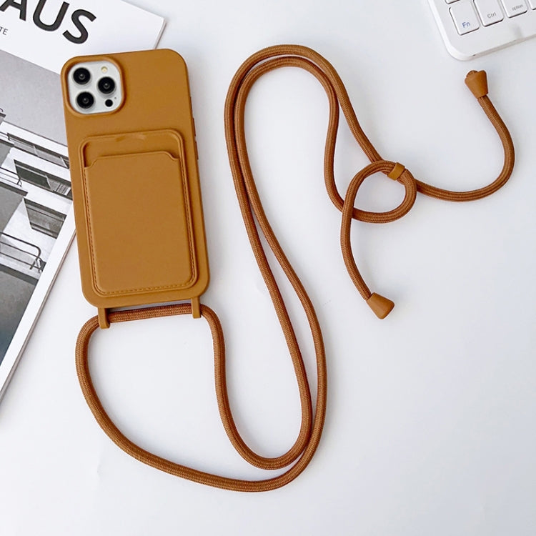 Crossbody Lanyard Elastic Silicone Card Holder Phone Case, For iPhone 15 Pro Max