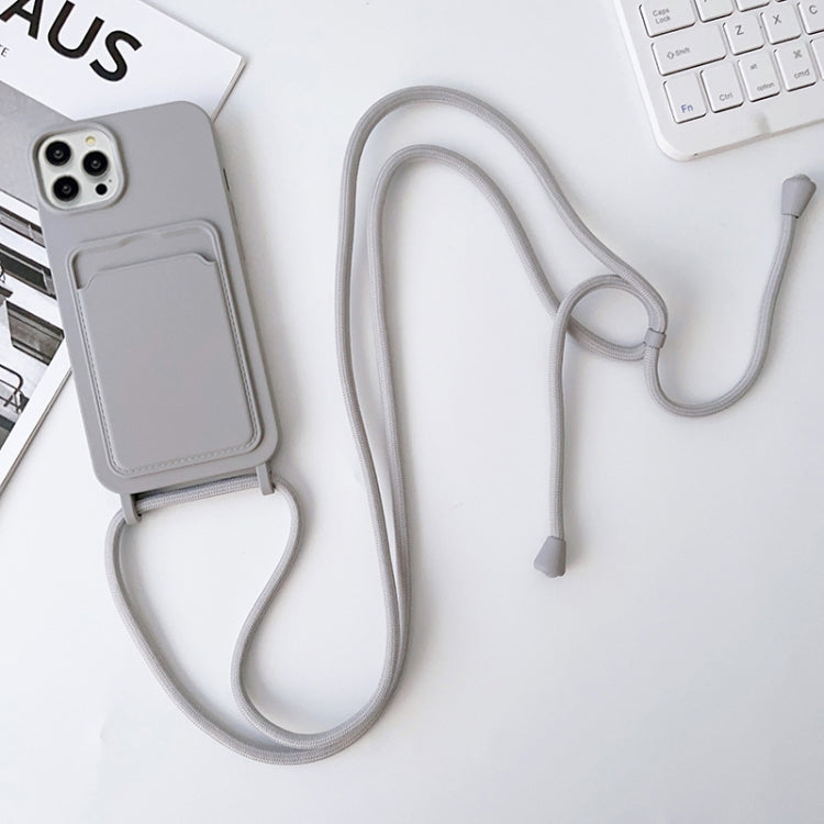 Crossbody Lanyard Elastic Silicone Card Holder Phone Case, For iPhone 15 Pro