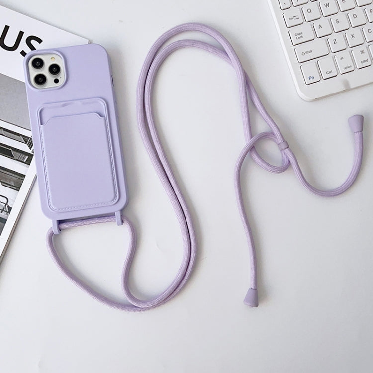 Crossbody Lanyard Elastic Silicone Card Holder Phone Case, For iPhone 15 Pro