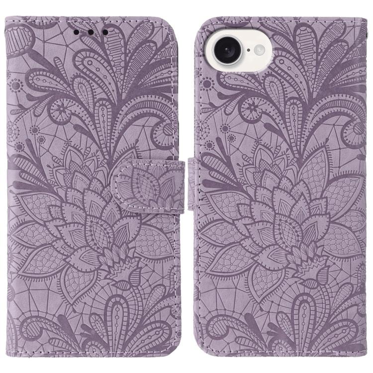 Lace Flower Embossing Flip Leather Phone Case, For iPhone 17 Pro Max, For iPhone 17 Pro, For iPhone 17, For iPhone Air