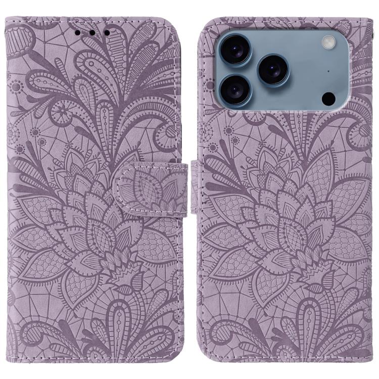 Lace Flower Embossing Flip Leather Phone Case, For iPhone 17 Pro Max, For iPhone 17 Pro, For iPhone 17, For iPhone Air