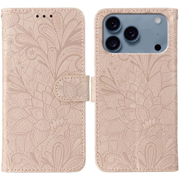 Lace Flower Embossing Flip Leather Phone Case, For iPhone 17 Pro Max, For iPhone 17 Pro, For iPhone 17, For iPhone Air