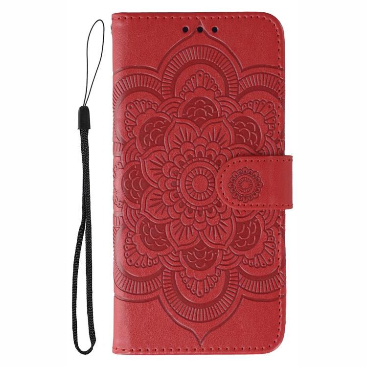 Sun Mandala Embossing Leather Phone Case, For iPhone 16e, For iPhone 15 Pro Max, For iPhone 15 Pro