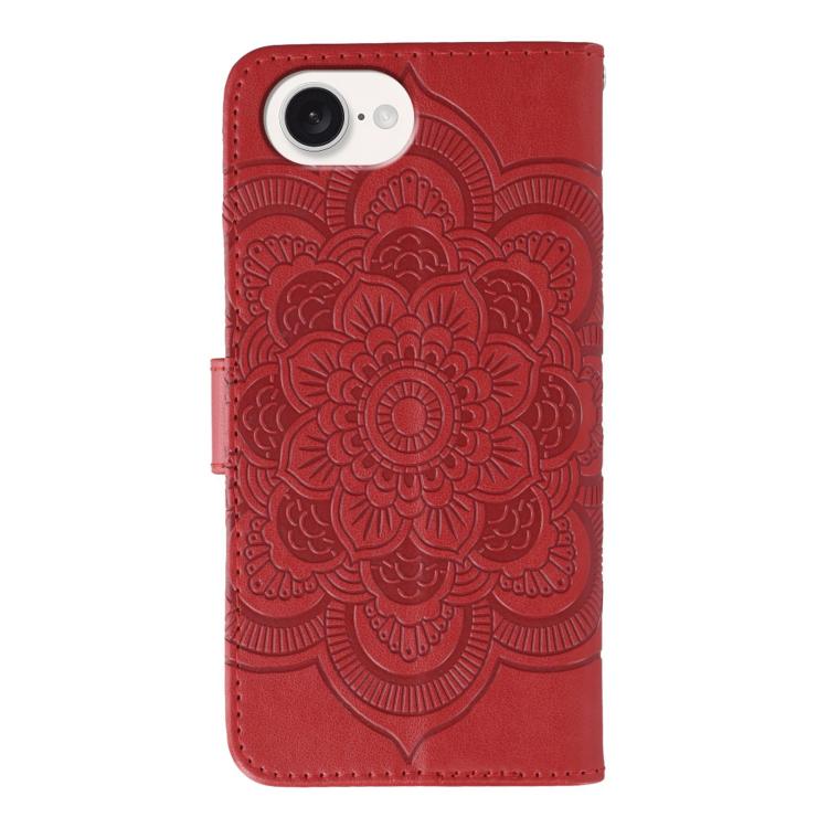 Sun Mandala Embossing Leather Phone Case, For iPhone 16e, For iPhone 15 Pro Max, For iPhone 15 Pro