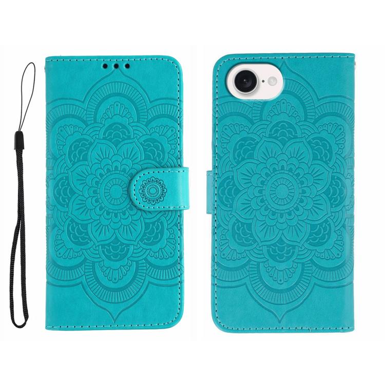Sun Mandala Embossing Leather Phone Case, For iPhone 16e, For iPhone 15 Pro Max, For iPhone 15 Pro