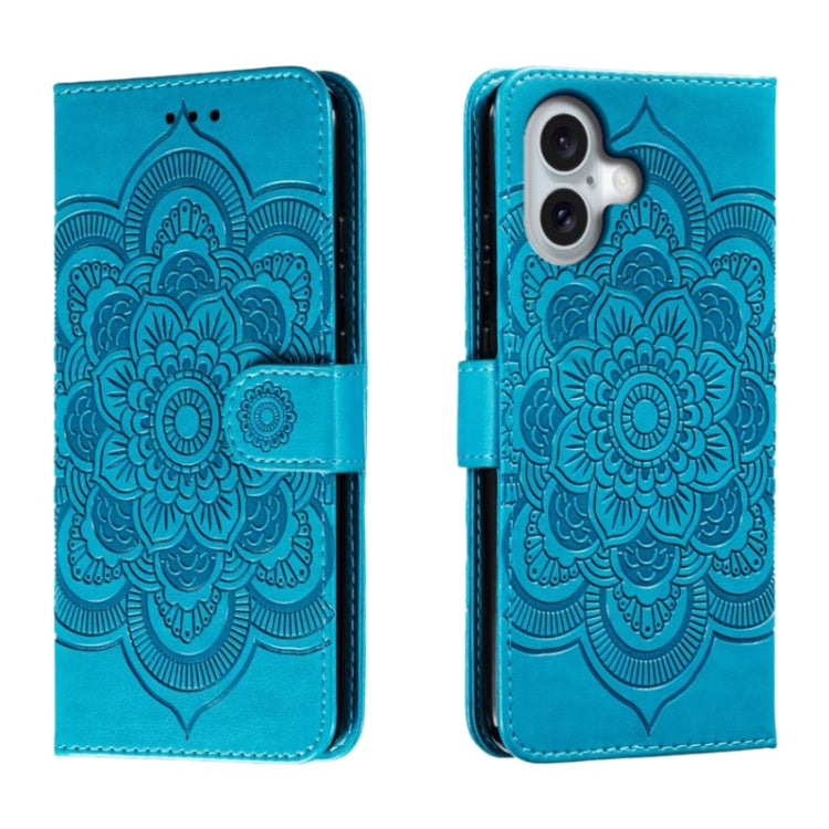 Mandala Embossing Pattern Horizontal Flip Leather Phone Case, For iPhone 16, For iPhone 15 Pro Max, For iPhone 15 Pro