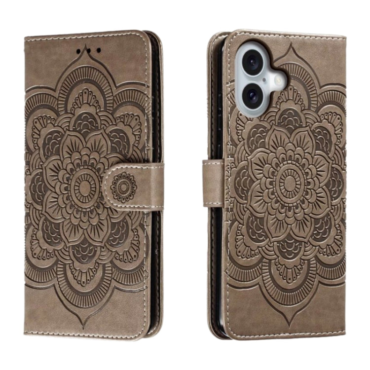 Mandala Embossing Pattern Horizontal Flip Leather Phone Case, For iPhone 16, For iPhone 15 Pro Max, For iPhone 15 Pro