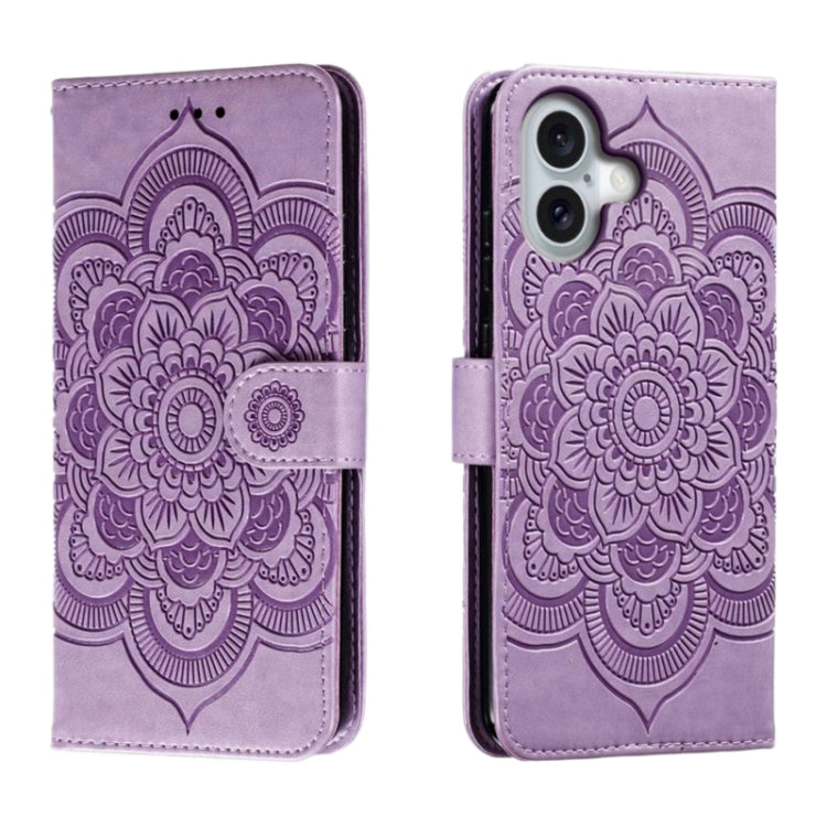 Mandala Embossing Pattern Horizontal Flip Leather Phone Case, For iPhone 16, For iPhone 15 Pro Max, For iPhone 15 Pro