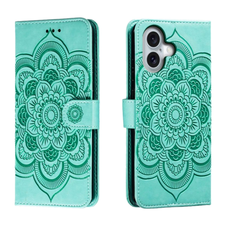 Mandala Embossing Pattern Horizontal Flip Leather Phone Case, For iPhone 16, For iPhone 15 Pro Max, For iPhone 15 Pro