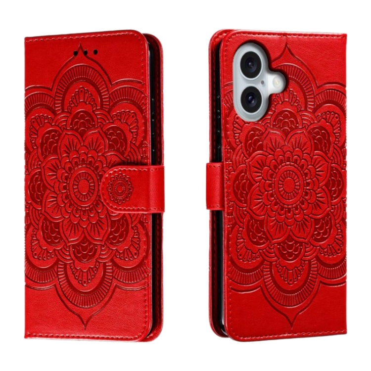 Mandala Embossing Pattern Horizontal Flip Leather Phone Case, For iPhone 16, For iPhone 15 Pro Max, For iPhone 15 Pro