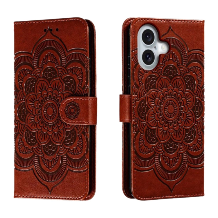 Mandala Embossing Pattern Horizontal Flip Leather Phone Case, For iPhone 16, For iPhone 15 Pro Max, For iPhone 15 Pro