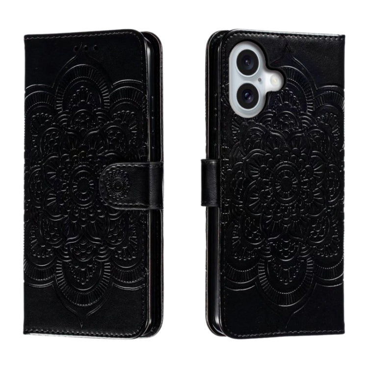 Mandala Embossing Pattern Horizontal Flip Leather Phone Case, For iPhone 16, For iPhone 15 Pro Max, For iPhone 15 Pro