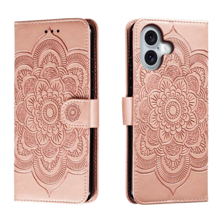 Mandala Embossing Pattern Horizontal Flip Leather Phone Case, For iPhone 16, For iPhone 15 Pro Max, For iPhone 15 Pro