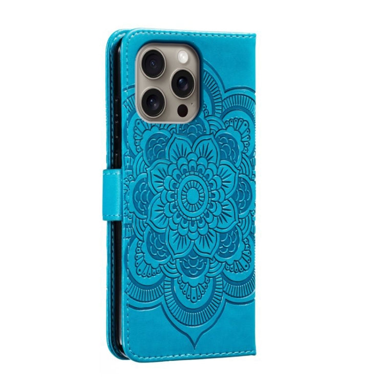 Mandala Embossing Pattern Horizontal Flip Leather Phone Case, For iPhone 16 Pro Max, For iPhone 16 Pro, For iPhone 16 Plus